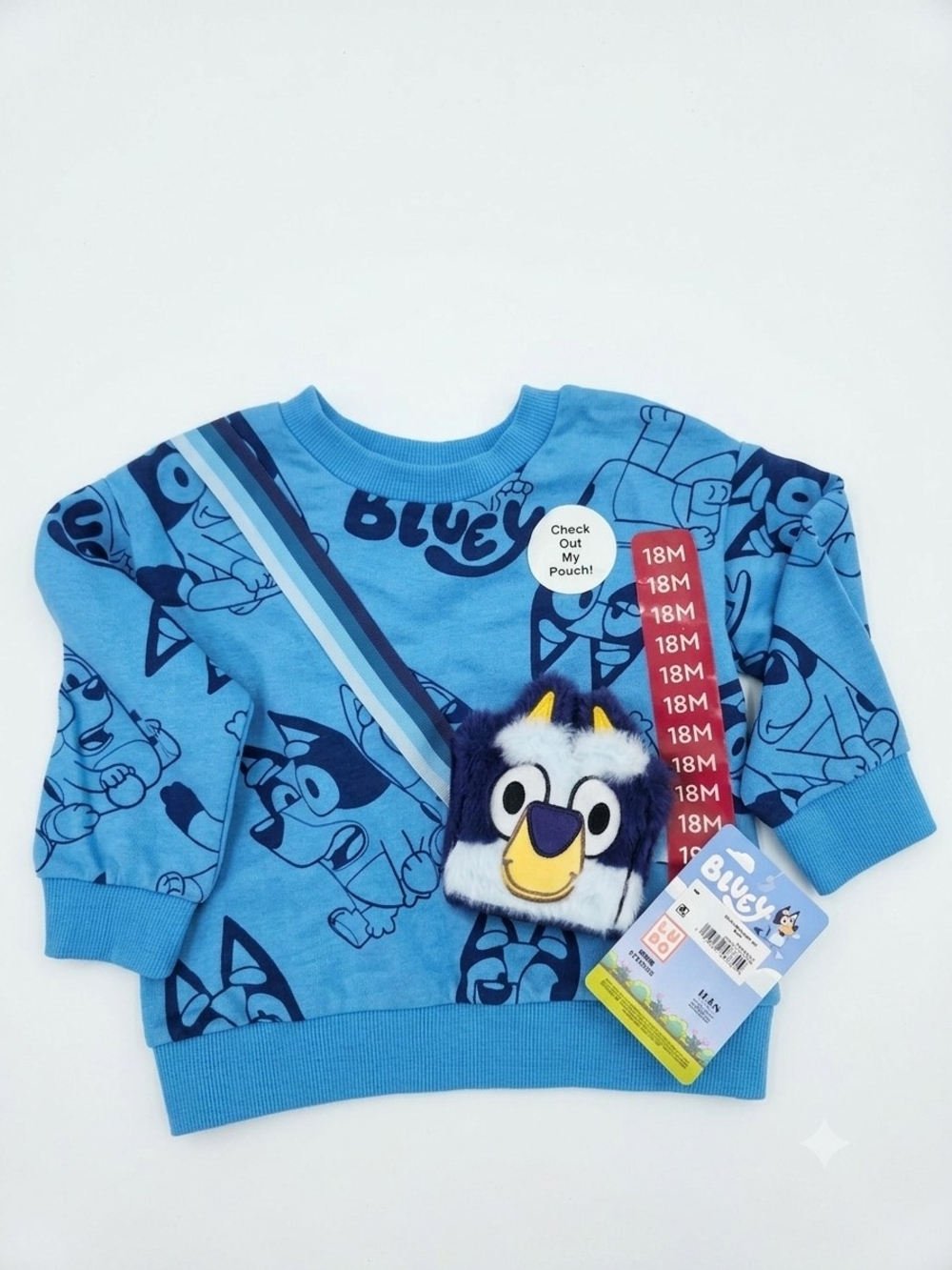 Lucy Blue Graphic Kids Sweatshirt with Plush Pouch